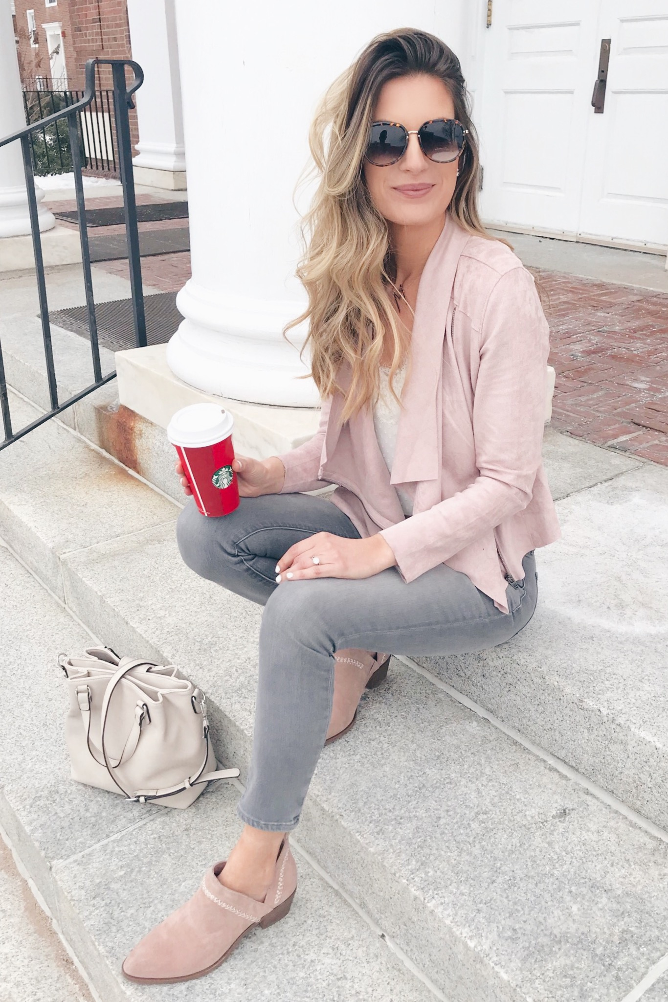  blush pink spring moto jacket and spring booties on pinteresting plans blog