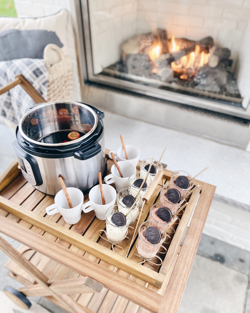 mulled wine and dessert night - outdoor gathering ideas - holiday season 2020