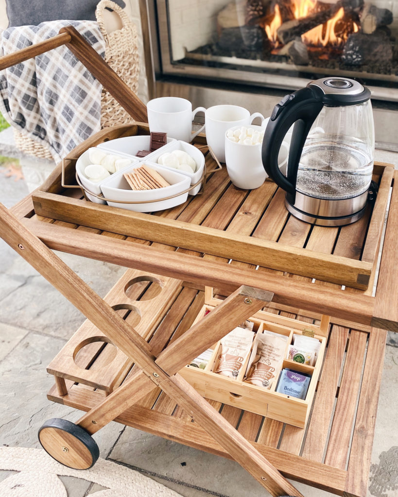 s'mores and hot cocoa bar - socially distanced gathering ideas - holiday 2020