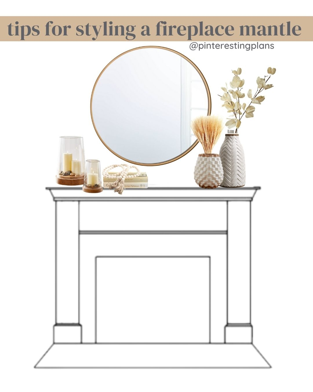 tips for styling a fireplace mantle