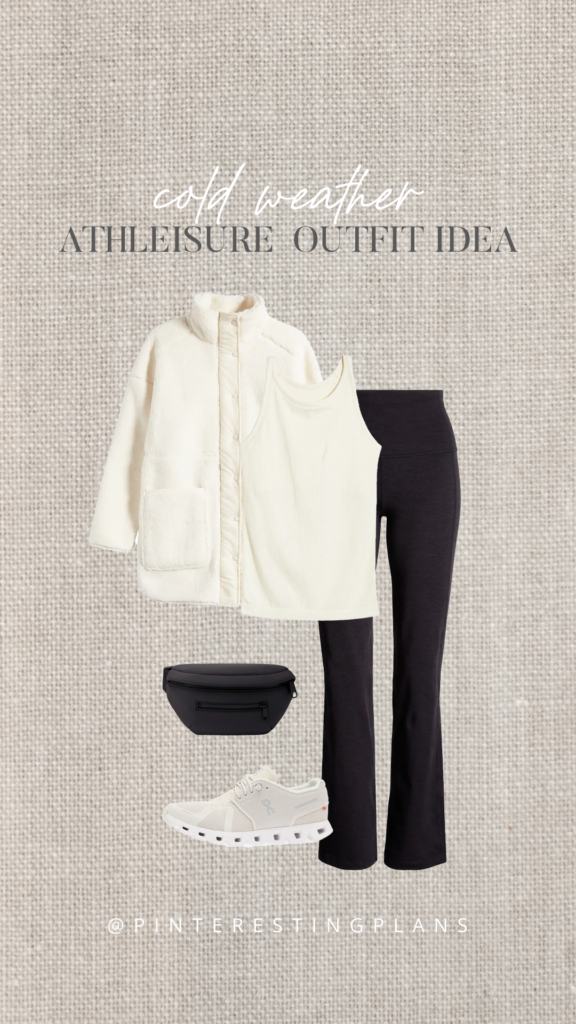 straight leg flare leggings athleisure outfit idea 2023